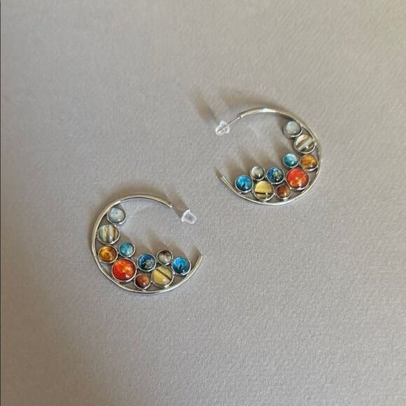 Colorful Hoop Earring M410 - Picture 2 of 2